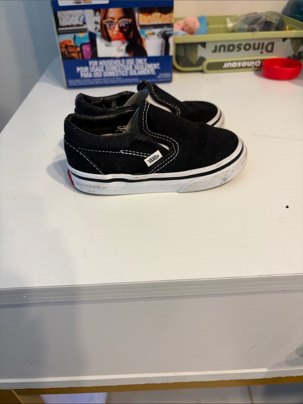 Vans Kids Black Slip-On Canvas Sneakers
